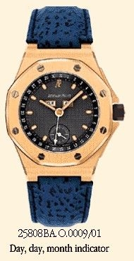 Audemars Piguet 25808BA.O.0009/01 : Royal Oak OffShore 25808 Full Calendar Yellow Gold / Blue