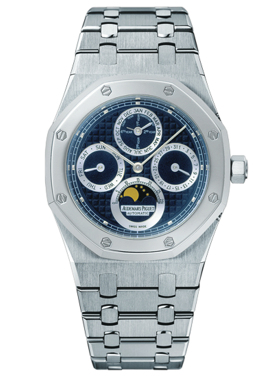 Audemars Piguet 25820SP.OO.0944SP.02 : Royal Oak Perpetual Calendar Stainless Steel / Platinum / Dark Blue
