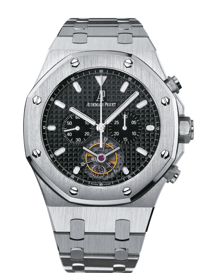 Audemars Piguet 25977ST.OO.1205ST.02 : Royal Oak Tourbillon Chronograph Stainless Steel / Black / Bracelet