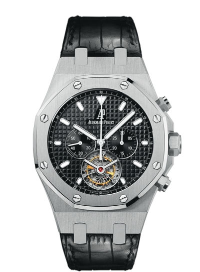 Audemars Piguet 25977ST.OO.D002CR.01 : Royal Oak Tourbillon Chronograph Stainless Steel / Black / Strap