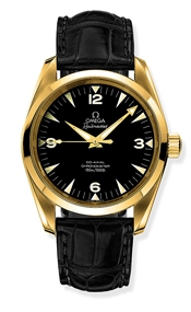 Omega 2603.52.31 : Seamaster Aqua Terra 150M Co-Axial 39.2 Railmaster Yellow Gold / Black Alligator