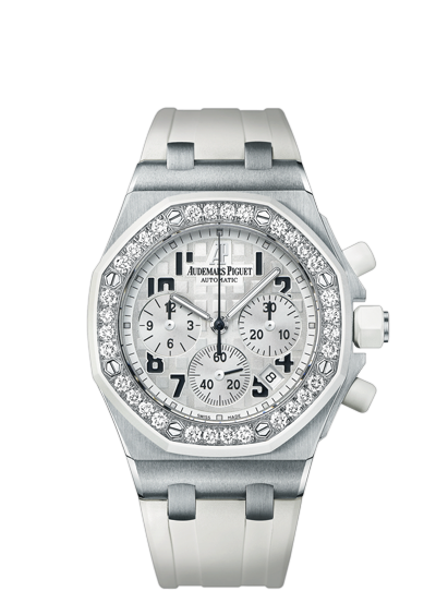 Audemars Piguet 26048SK.ZZ.D010CA.01 : Royal Oak OffShore 26048 Lady Chronograph Stainless Steel / White