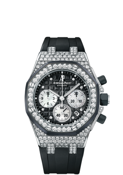 Audemars Piguet 26092CK.ZZ.D002CA.01 : Royal Oak Offshore 26092 Lady Chronograph White Gold / Black
