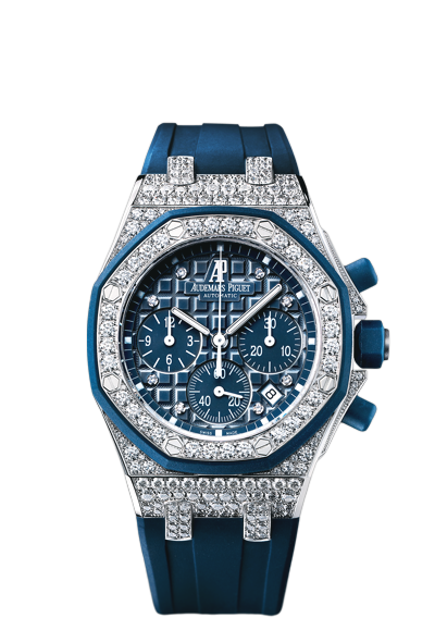Audemars Piguet 26092CK.ZZ.D021CA.01 : Royal Oak Offshore 26092 Lady Chronograph White Gold / Blue