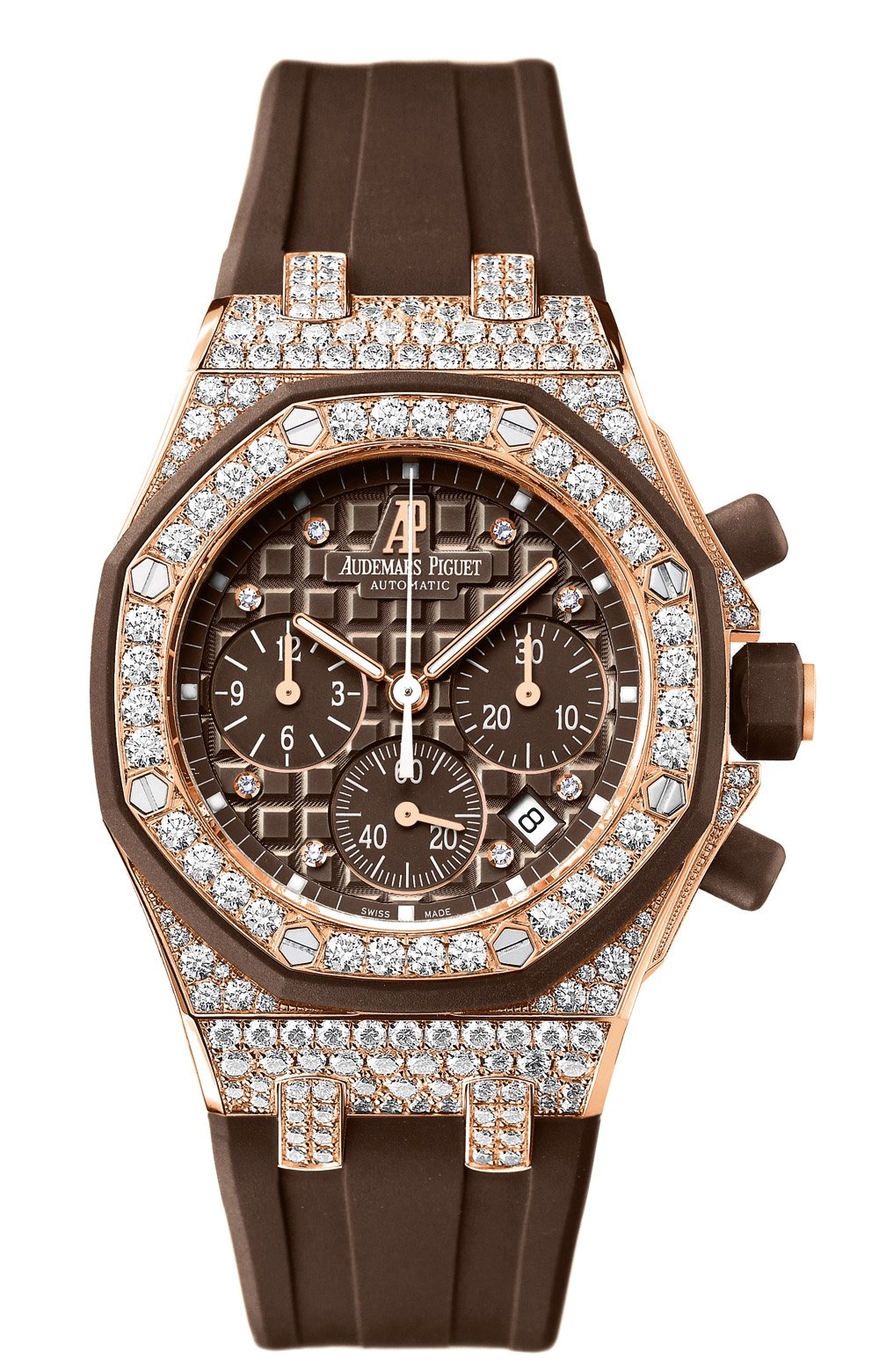 Audemars Piguet 26092OK.ZZ.D080CA.01 : Royal Oak Offshore 26092 Lady Chronograph Pink Gold / Brown