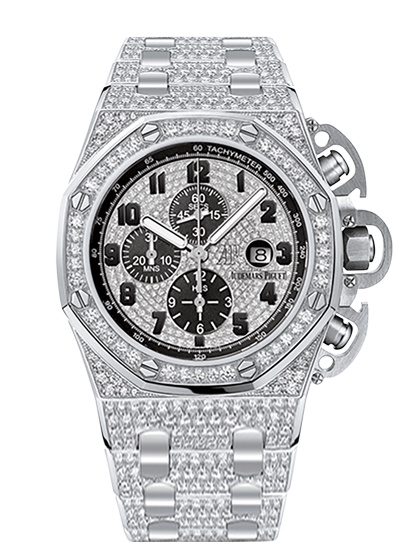 Audemars Piguet 26215BC.ZZ.1239BC.01 : Royal Oak OffShore 26215 T3 White Gold / Diamond / Bracelet