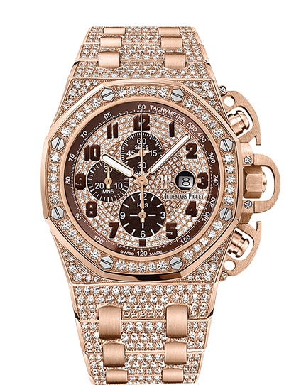 Audemars Piguet 26215OR.ZZ.1239OR.01 : Royal Oak OffShore 26215 T3 Pink Gold / Diamond / Bracelet