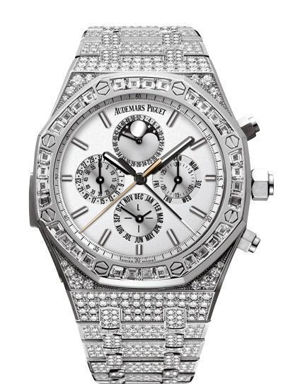 Audemars Piguet 26222BC.ZZ.1197BC.01 : Royal Oak Grande Complication White Gold / Diamond / Silver / Bracelet