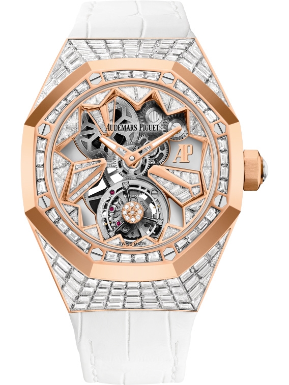 Audemars Piguet 26228OR.ZZ.D011CR.01 : Audemars Piguet Royal Oak Concept Flying Tourbillon Pink Gold / Baguette Diamond