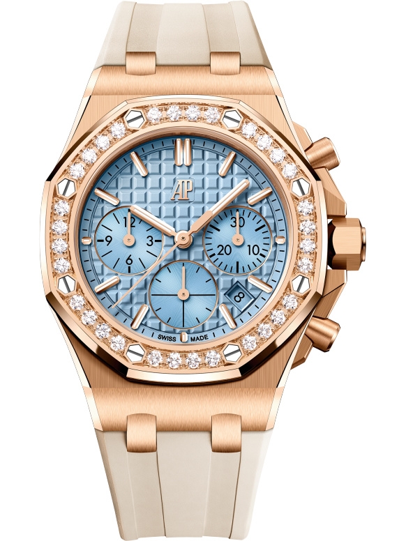 Audemars Piguet 26231OR.ZZ.A085CA.01 : Royal Oak OffShore 26231 Lady Chronograph Pink Gold - Diamond / Blue