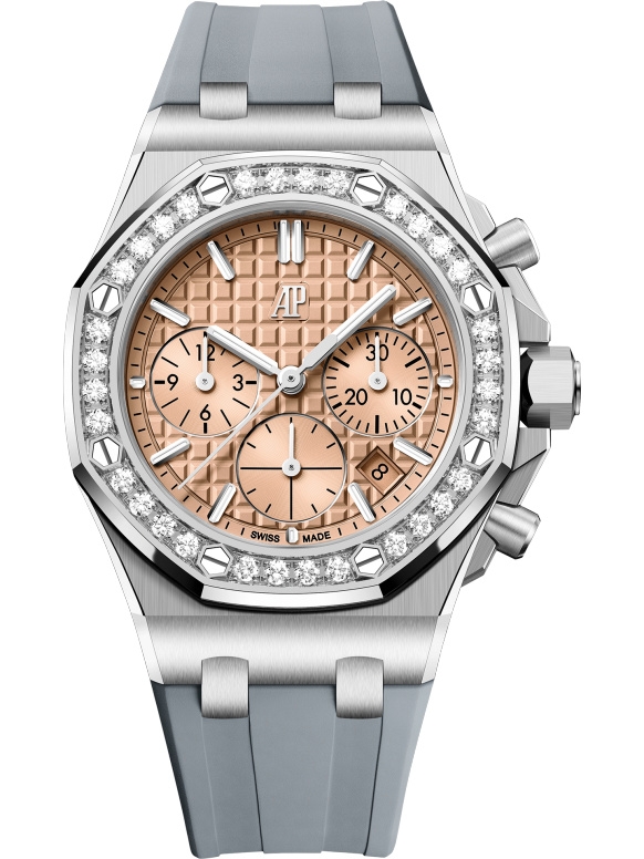 Audemars Piguet 26231ST.ZZ.A178CA.01 : Royal Oak OffShore 26231 Lady Chronograph Stainless Steel -  Diamond / Salmon