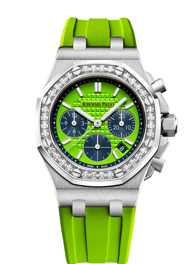 Audemars Piguet 26231ST.ZZ.D038CA.01 :  Royal Oak OffShore 26231 Lady Chronograph Stainless Steel / Green / Diamond