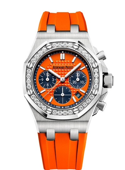 Audemars Piguet 26231ST.ZZ.D070CA.01 : Royal Oak OffShore 26231 Lady Chronograph Stainless Steel / Zest / Diamond