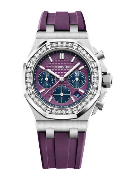 Audemars Piguet 26231ST.ZZ.D075CA.01 : Royal Oak OffShore 26231 Lady Chronograph Stainless Steel / Plum / Diamond