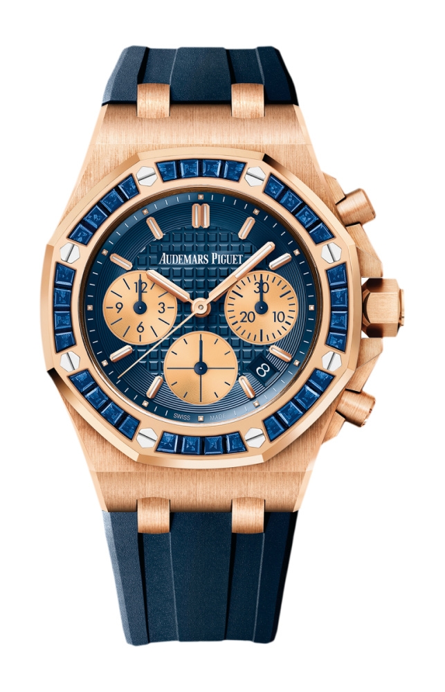 Audemars Piguet 26236OR.SS.D027CA.01 : Royal Oak OffShore Lady Chronograph Pink Gold /  Blue / Bartorelli