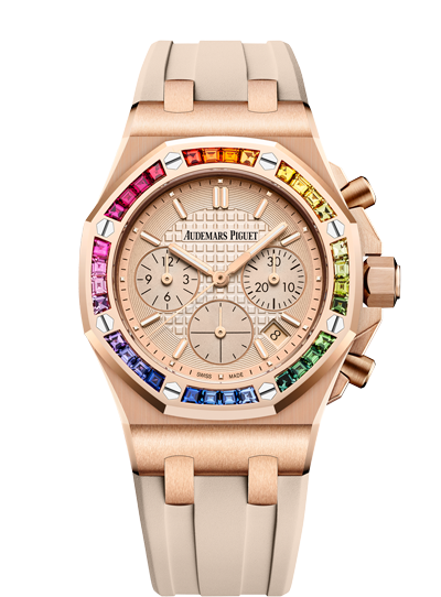 Audemars Piguet 26236OR.YY.D085CA.01 : Royal Oak OffShore Lady Chronograph Pink Gold / Silver / Rainbow