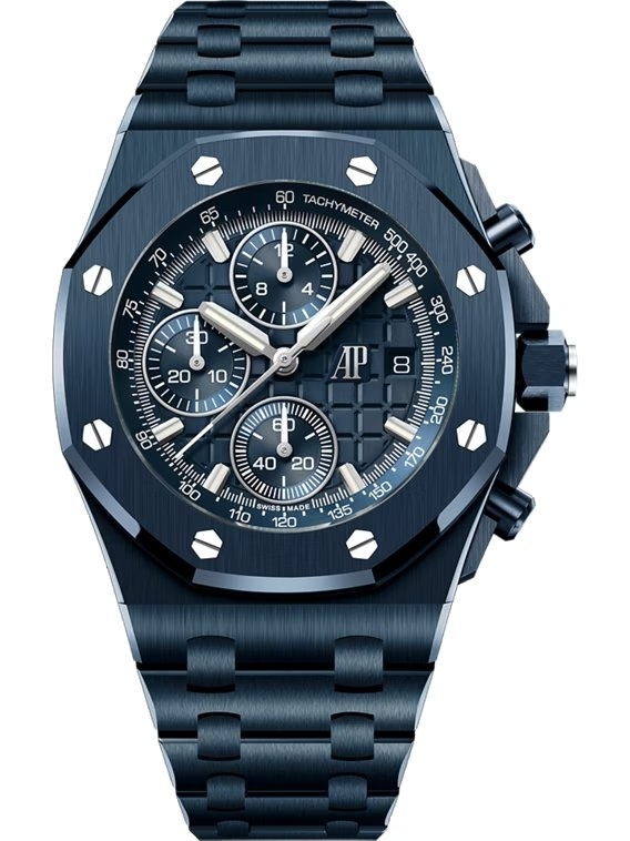 Audemars Piguet 26238CD.OO.1300CD.01 : Royal Oak Offshore Blue Nuit, Nuage 50 Ceramic / Blue / Bracelet