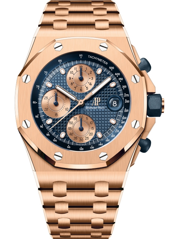 Audemars Piguet 26238OR.OO.2000OR.01 : Royal Oak Offshore Pink Gold / Blue / Bracelet