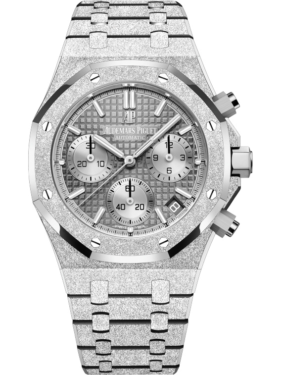 Audemars Piguet 26239BC.GG.1224BC.01 : Royal Oak Chronograph 41 Frosted White Gold / Grey