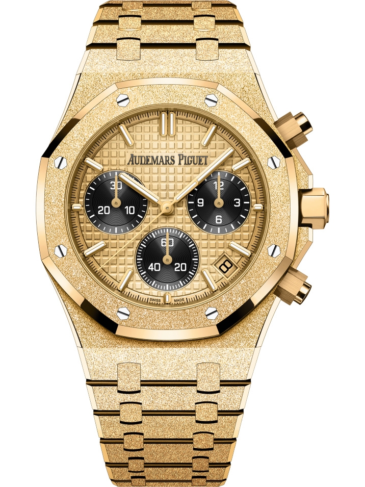 Audemars Piguet 26240BA.GG.1324BA.01 : Royal Oak Chronograph 41 Frosted Yellow Gold / Champagne / Japan