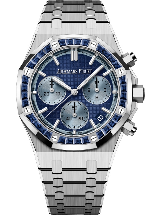 Audemars Piguet 26240BC.SS.1320BC.01 : Royal Oak Chronograph 41 White Gold - Sapphire / Blue / Japan
