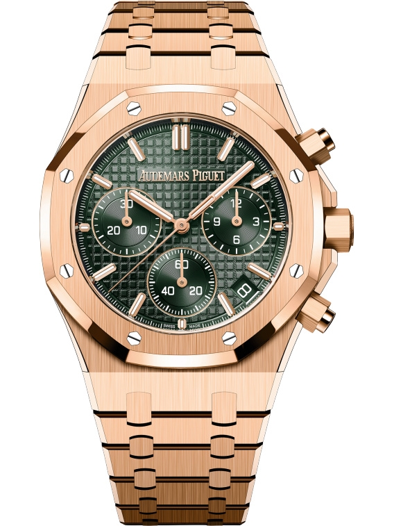 Audemars Piguet 26240OR.OO.1320OR.08 : Royal Oak Chronograph 41 Pink Gold / Green