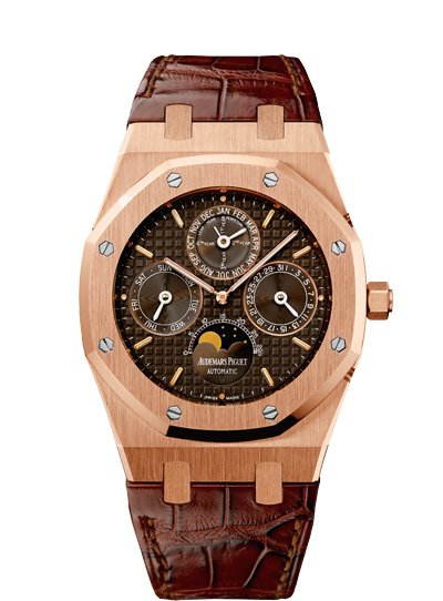 Audemars Piguet 26252OR.OO.D092CR.01 : Royal Oak Perpetual Calendar Pink Gold / Brown / Strap