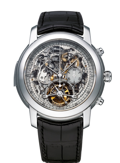 Audemars Piguet 26270PT.OO.D002CR.01 : Jules Audemars Minute Repeater Tourbillon Chronograph Platinum / Openworked