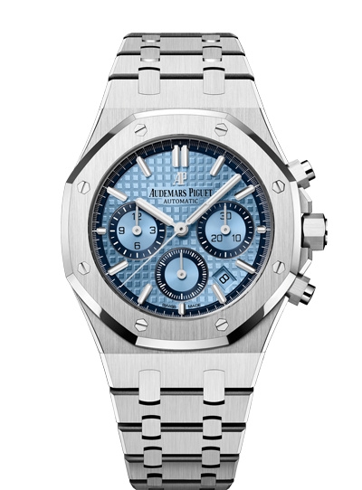 Audemars Piguet 26317BC.OO.1256BC.01 : Royal Oak Chronograph 38 White Gold / Light Blue