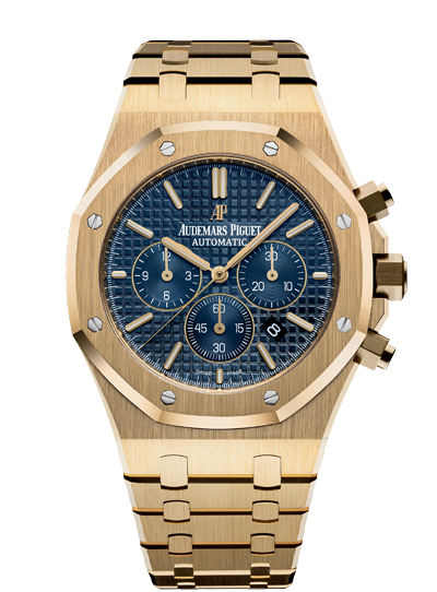 Audemars Piguet 26320BA.OO.1220BA.02 : Royal Oak Chronograph 41 Yellow Gold / Blue