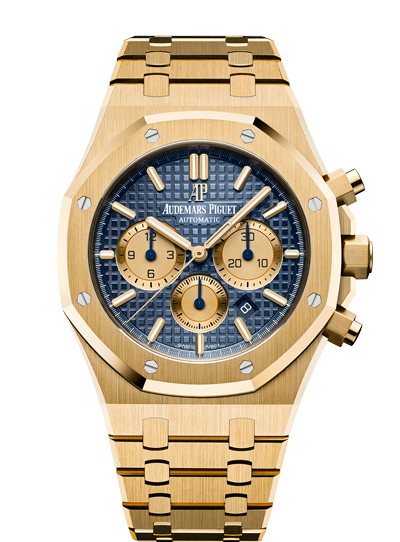 Audemars Piguet 26331BA.OO.1220BA.01 : Royal Oak Chronograph 41 Yellow Gold / Blue / Bracelet