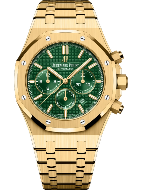 Audemars Piguet 26331BA.OO.1220BA.02 : Royal Oak Chronograph 41 Yellow Gold / Green / Bracelet