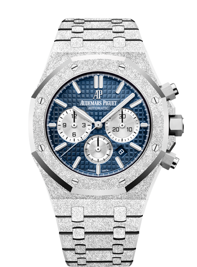 Audemars Piguet 26331BC.GG.1224BC.02 : Royal Oak 41 Chronograph Frosted White Gold / Blue