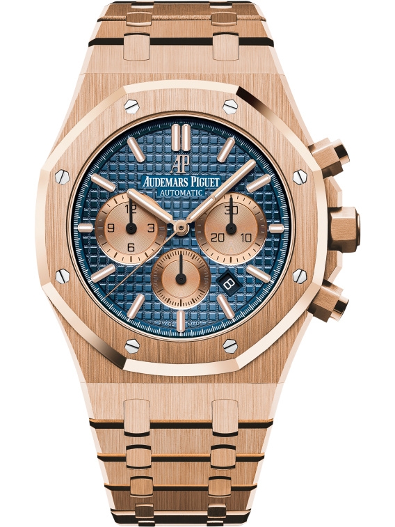 Audemars Piguet 26331OR.OO.1220OR.01 : Royal Oak Chronograph 41 Pink Gold / Blue