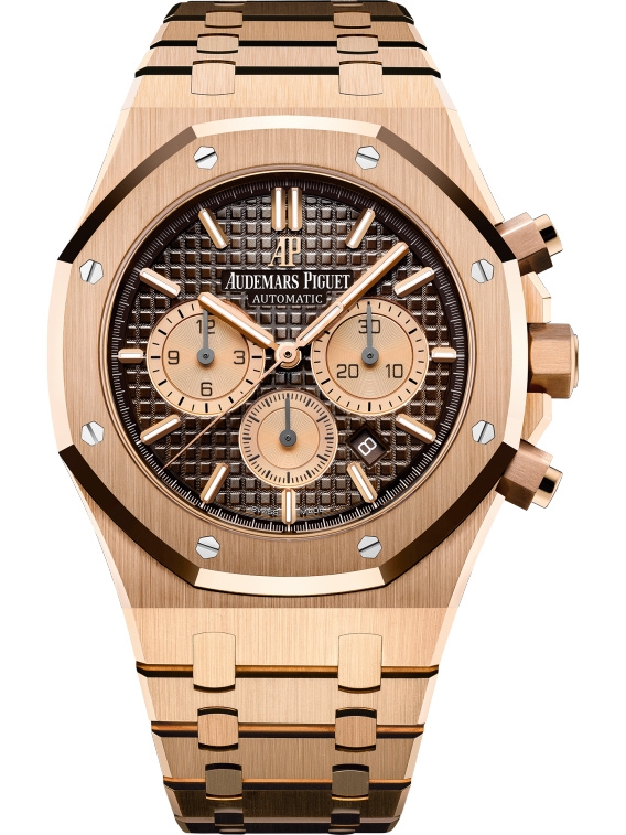 Audemars Piguet 26331OR.OO.1220OR.02 : Royal Oak Chronograph 41 Pink Gold / Brown