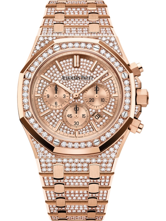 Audemars Piguet 26333OR.ZZ.1220OR.01 : Royal Oak Chronograph 41 Pink Gold / Diamond