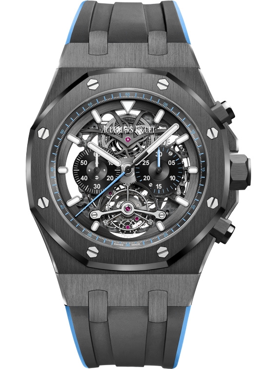 Audemars Piguet 26343CE.OO.D002CA.02 : Royal Oak Tourbillon Chronograph Openworked Ceramic / Blue