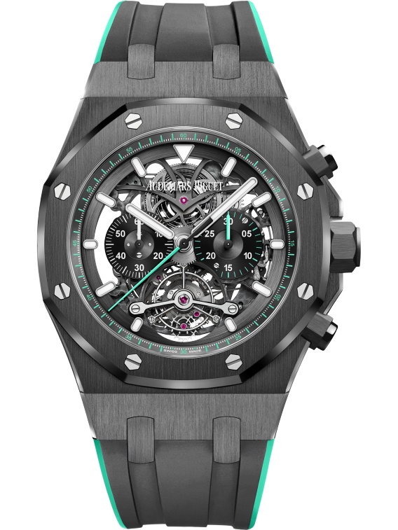Audemars Piguet 26343CE.OO.D002CA.03 : Royal Oak Tourbillon Chronograph Openworked Ceramic / Green