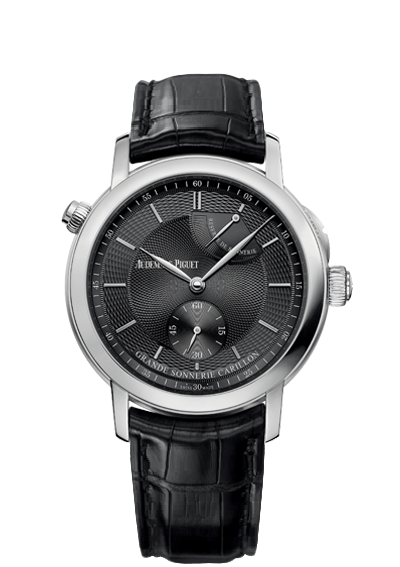 Audemars Piguet 26344PT.OO.D002CR.02 : Jules Audemars 26344 Grande Sonnerie Carillon Platinum / The Hour Glass Black