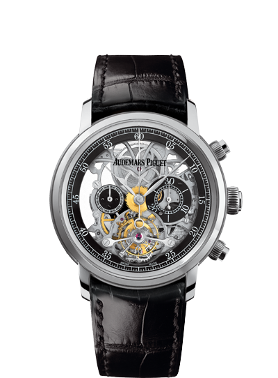 Audemars Piguet 26346BC.OO.D002CR.01 : Jules Audemars 26346 Tourbillon Chronograph Openworked White Gold Boutique