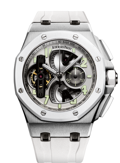 Audemars Piguet 26387IO.OO.D010CA.01 : Royal Oak OffShore Tourbillon Chronograph White Ceramic