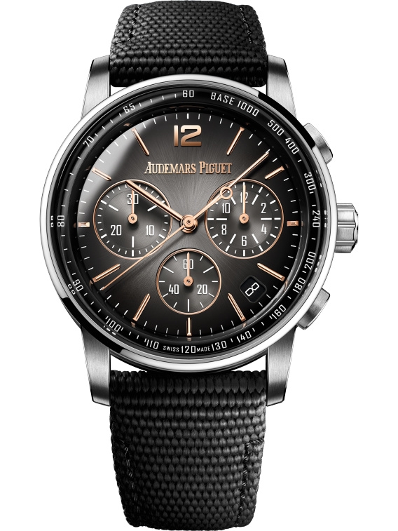 Audemars Piguet 26393CR.OO.A002KB.01 : CODE 11.59 Chronograph Selfwinding White Gold / Rose Gold / Grey / Fabric
