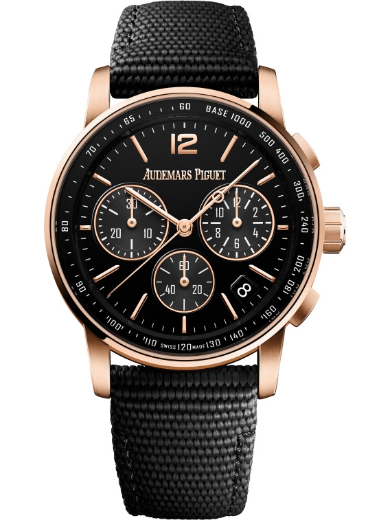 Audemars Piguet 26393OR.OO.A002KB.01 : CODE 11.59 Chronograph Selfwinding Pink Gold / Black / Fabric
