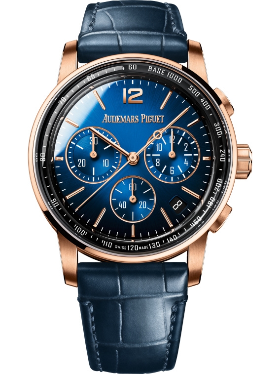 Audemars Piguet 26393OR.OO.A028CR.01 : CODE 11.59 Chronograph Selfwinding Pink Gold / Blue