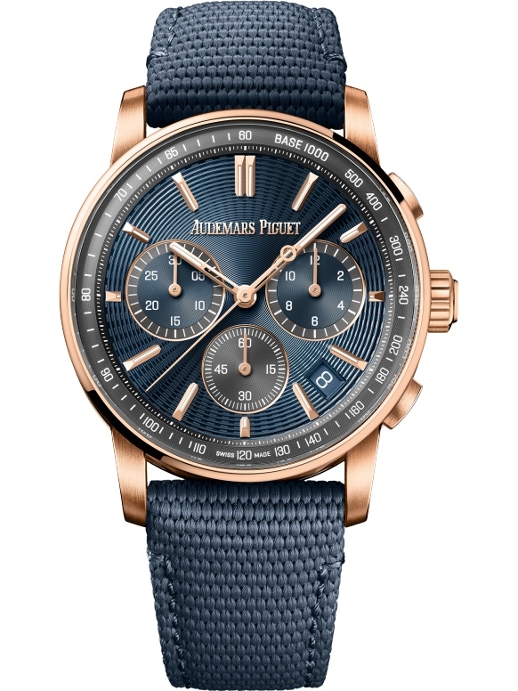 Audemars Piguet 26393OR.OO.A348KB.01 : CODE 11.59 Chronograph Selfwinding Pink Gold / Blue