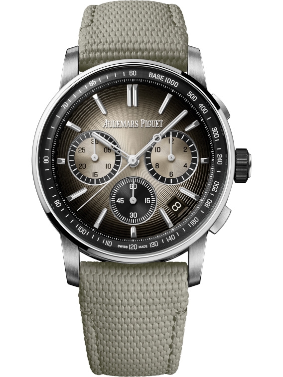 Audemars Piguet 26393QT.OO.A064KB.01 : CODE 11.59 Chronograph Selfwinding Stainless Steel - Ceramic / Beige / Fabric