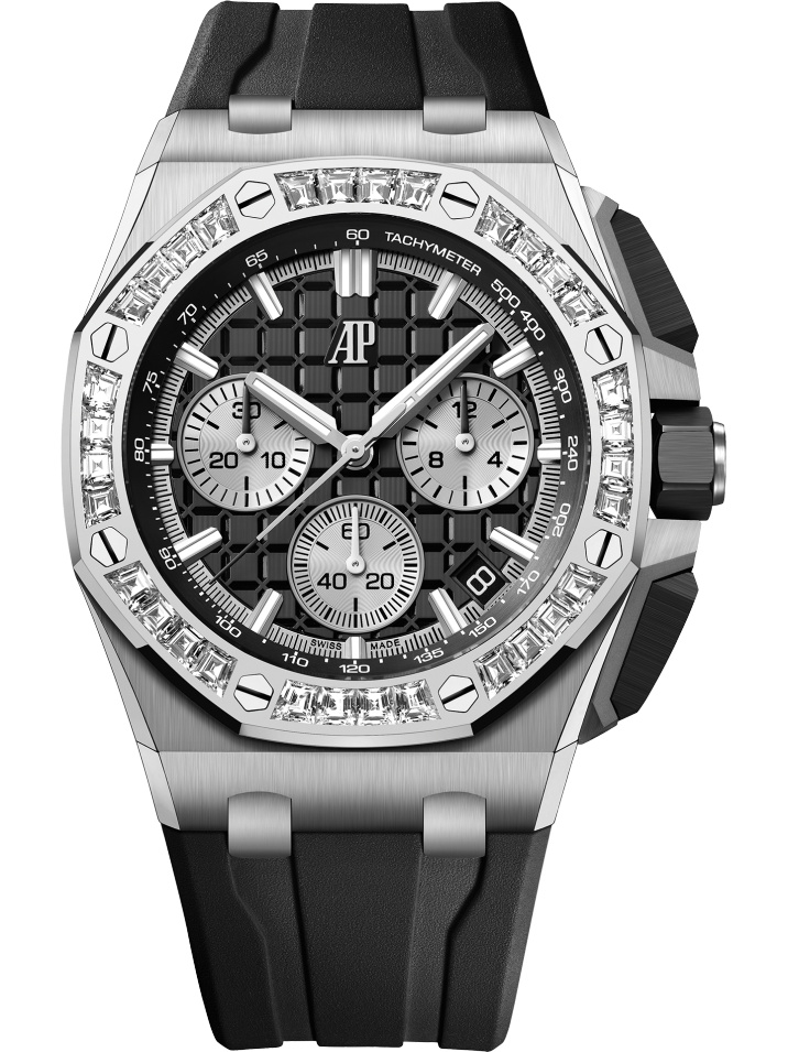 Audemars Piguet 26424BC.ZZ.D002CA.01 : Royal Oak Offshore 43 White Gold - Baguette / Black