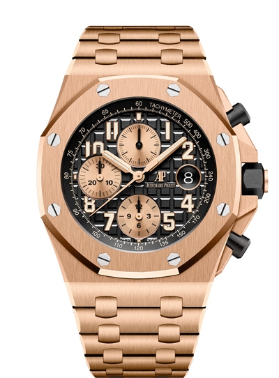 Audemars Piguet 26470OR.OO.1000OR.03 : Royal Oak Offshore 26470 Pink Gold / Black / Bracelet