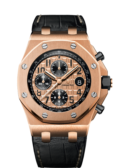 Audemars Piguet 26470OR.OO.A002CR.01 : Royal Oak Offshore 26470 Pink Gold / Pink Gold / Alligator