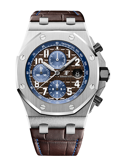 Audemars Piguet 26470ST.OO.A099CR.01 : Royal Oak Offshore 42 Stainless Steel / Brown / Alligator